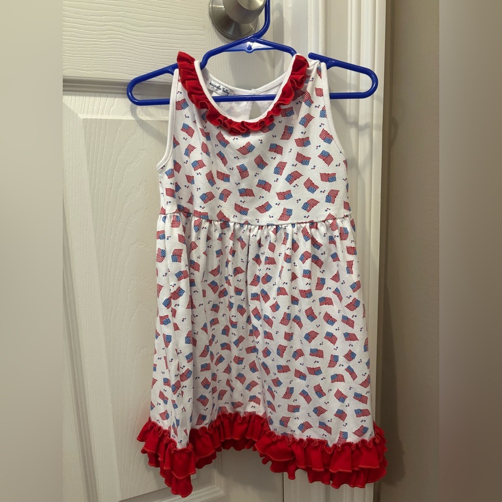 EUC Magnolia Baby Flag Dress with Ruffles